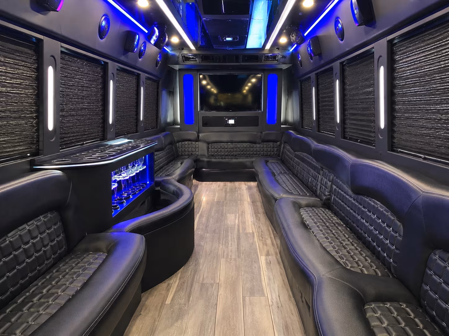 Passenger watching the Orlando scenery during a regional party bus road trip