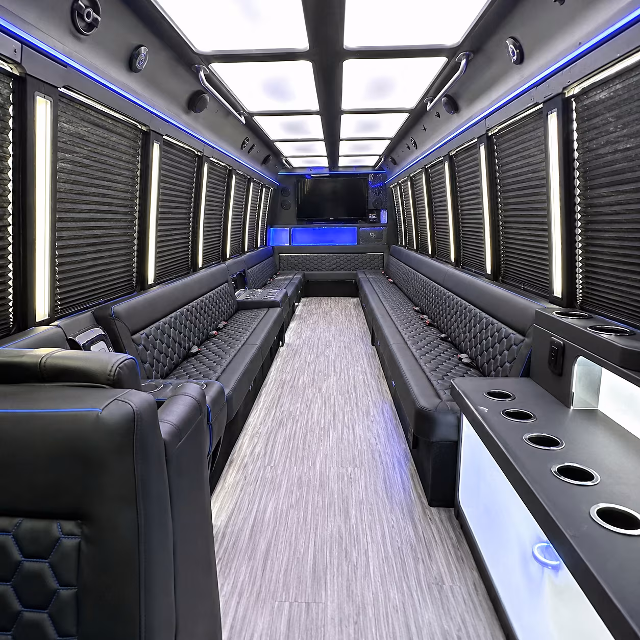 Orlando Wedding Transportation party bus interior